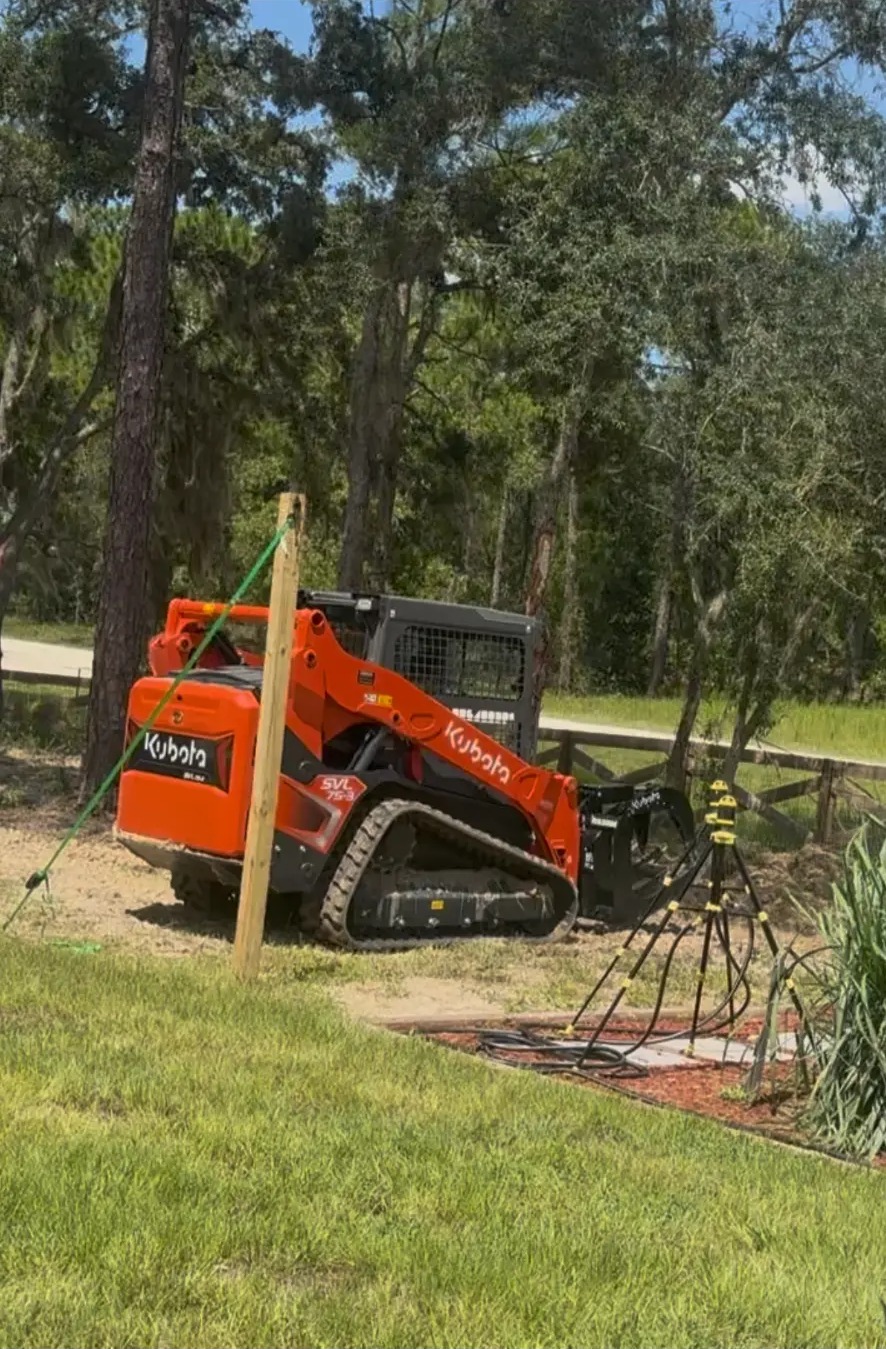 Brush and overgrowth cleared back to clean dirt on a Central Florida property