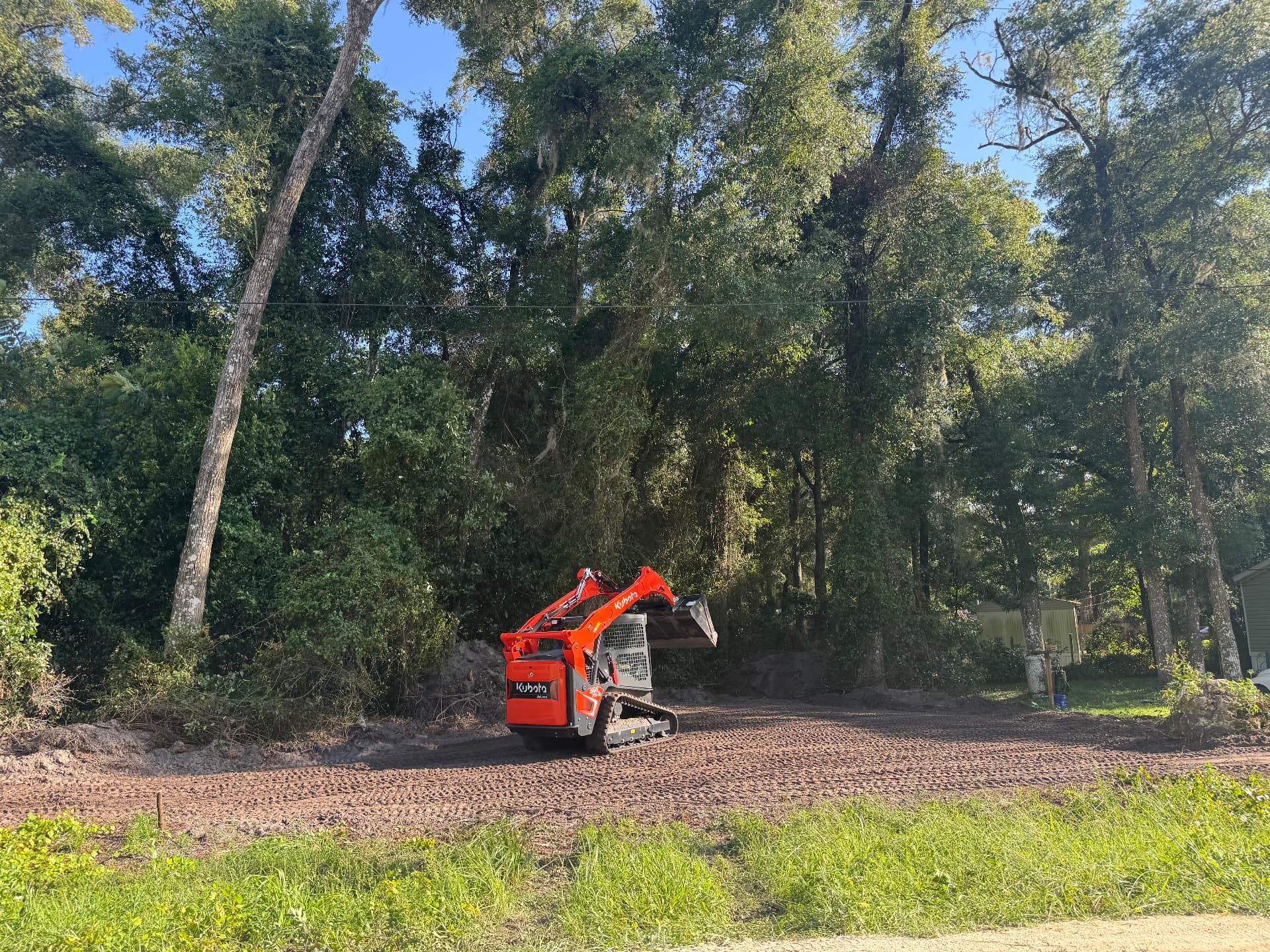 Skid Steer Grading a Cleared Lot in Marion County, FL
